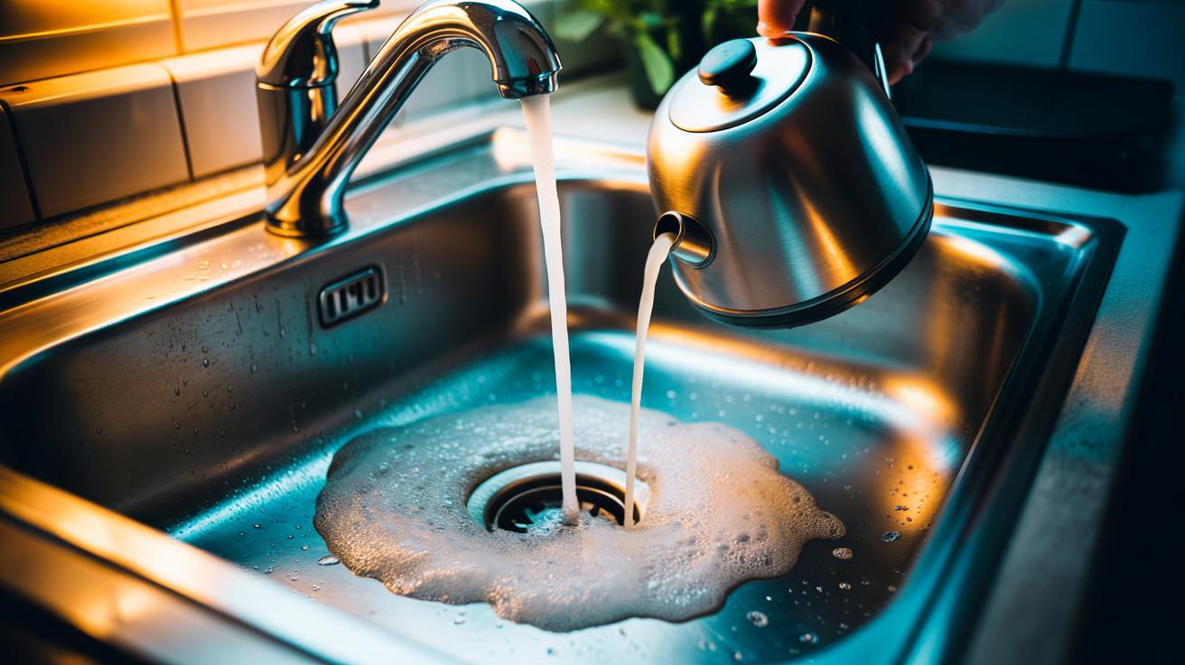 Boiling water clears stubborn drains: how chemical-free heat saves scrubbing time