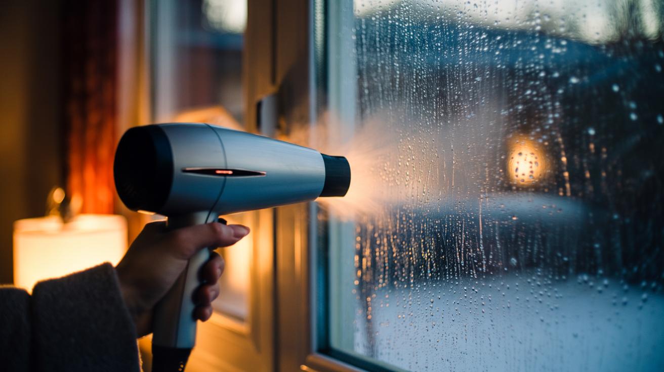 Hairdryer clears window fog instantly: how warm air removes condensation fast