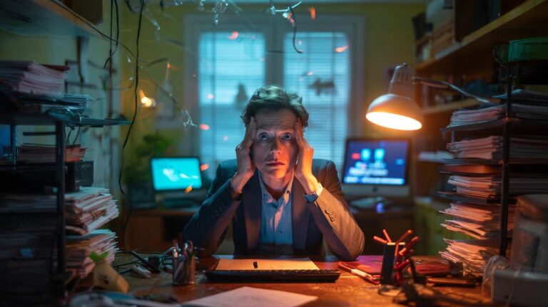 Illustration of household clutter causing visual overload and raising anxiety levels