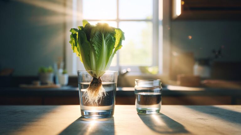 Illustration of growing lettuce indoors with just sunlight and water
