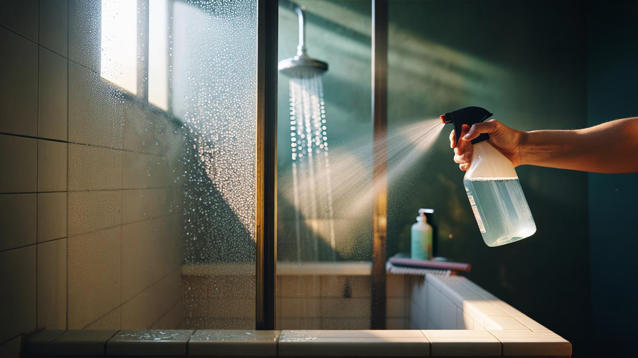 How vinegar spray keeps shower glass clear: why daily acidity prevents mineral film