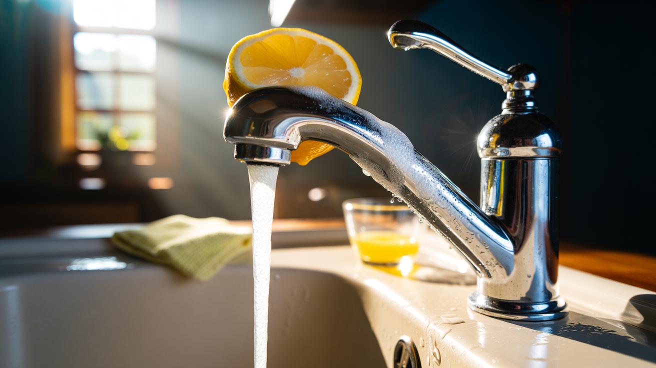 Lemon juice brightens dull taps: why citric acid melts limescale on contact