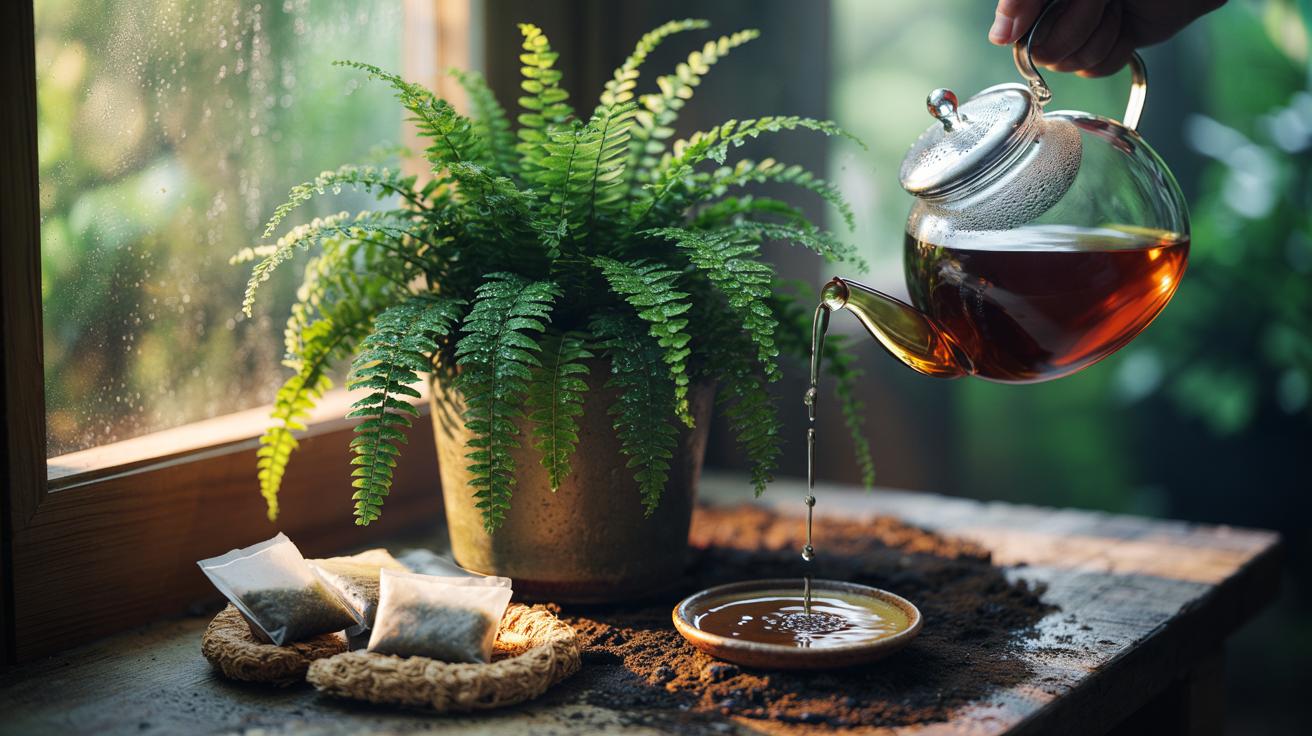 Tea bags revive ferns naturally: how tannins improve leaf colour quickly
