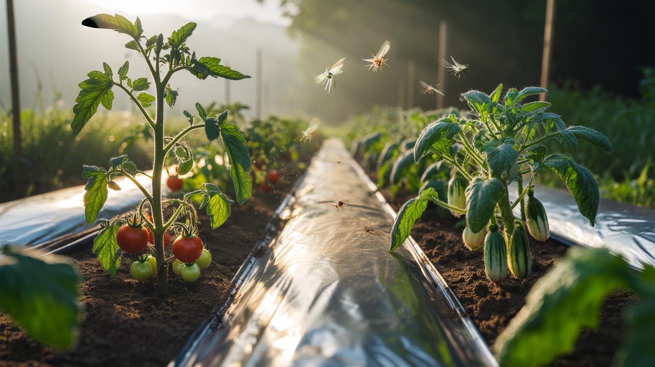 The aluminium-foil mulch deters insects: how bright surfaces confuse pests naturally