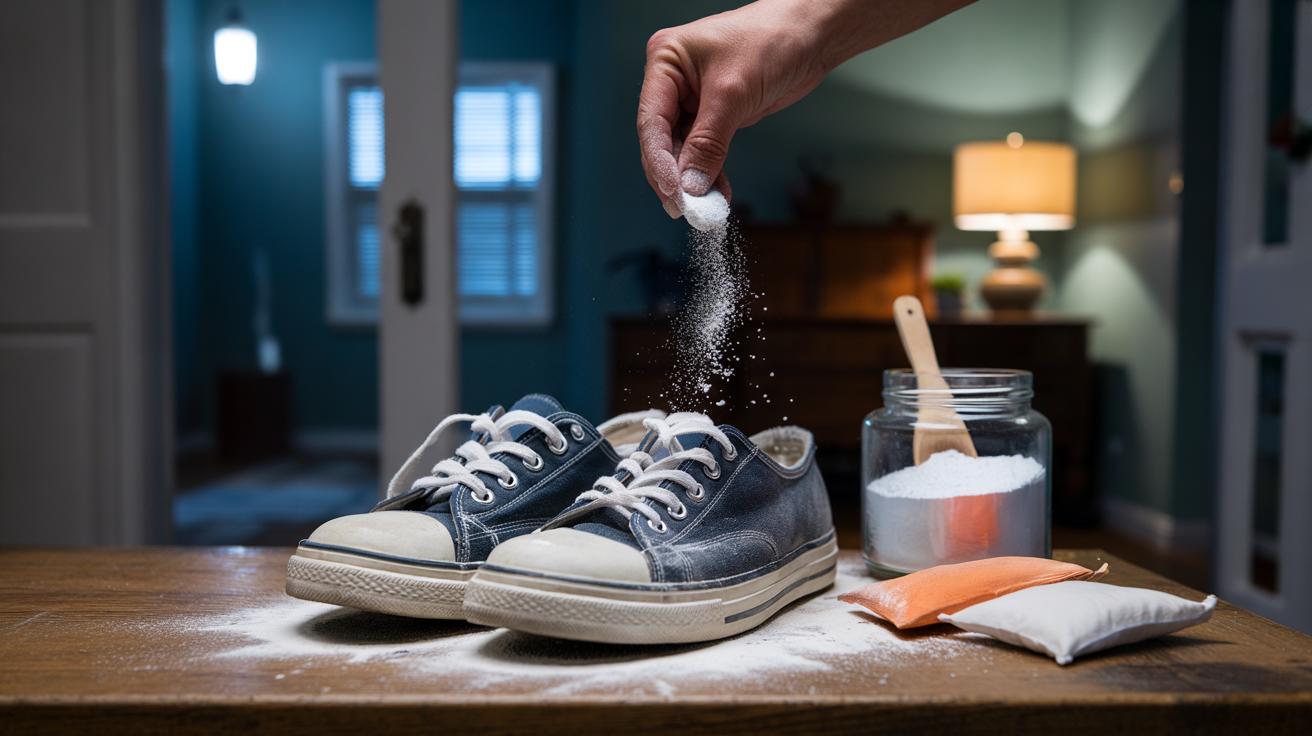 The baking soda in shoes that kills odour overnight : how powder absorbs sweat