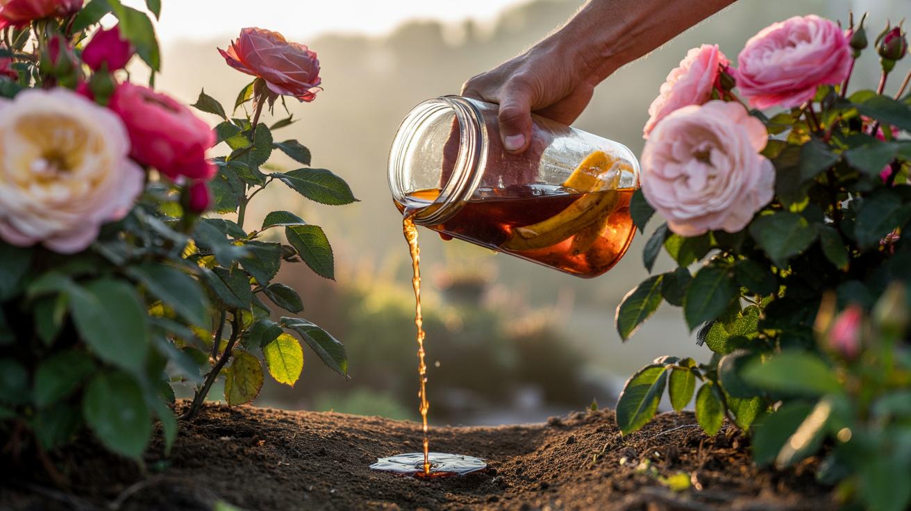 The banana peel soak that feeds roses perfectly : how natural potassium triggers bigger blooms