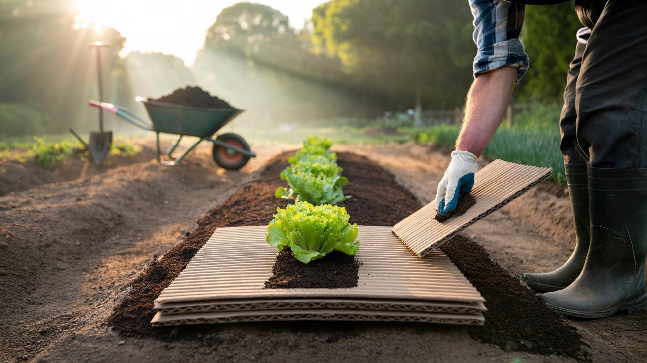 The cardboard mulch keeps beds weed-free: how one layer cuts maintenance all season
