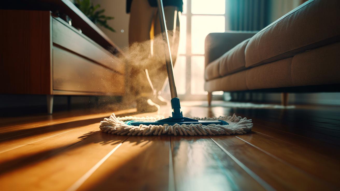 The cloth-on-mop trick that dusts floors quickly: how soft fibres glide under furniture easily