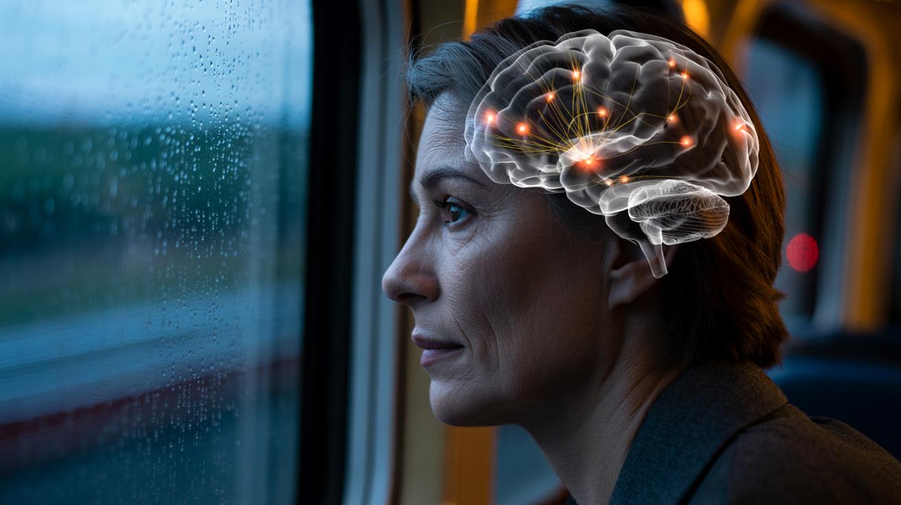 Illustration of the brain's default mode network during rest