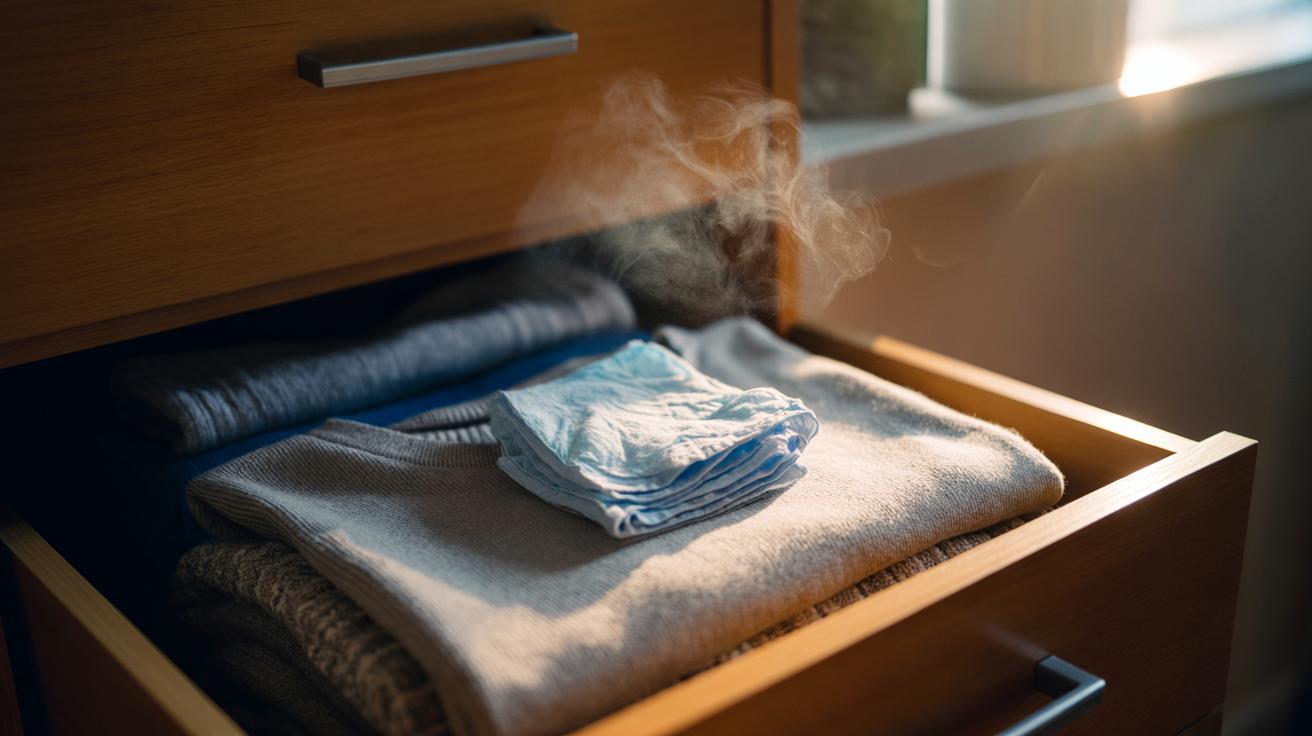 The dryer sheet in drawers that keeps clothes fresh months : how leftover scent works magic