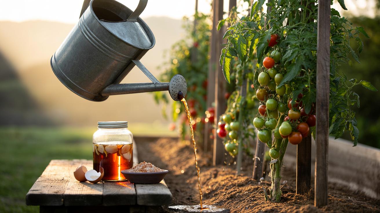 The eggshell + vinegar tea that strengthens tomatoes : how liquid calcium prevents blossom-end rot