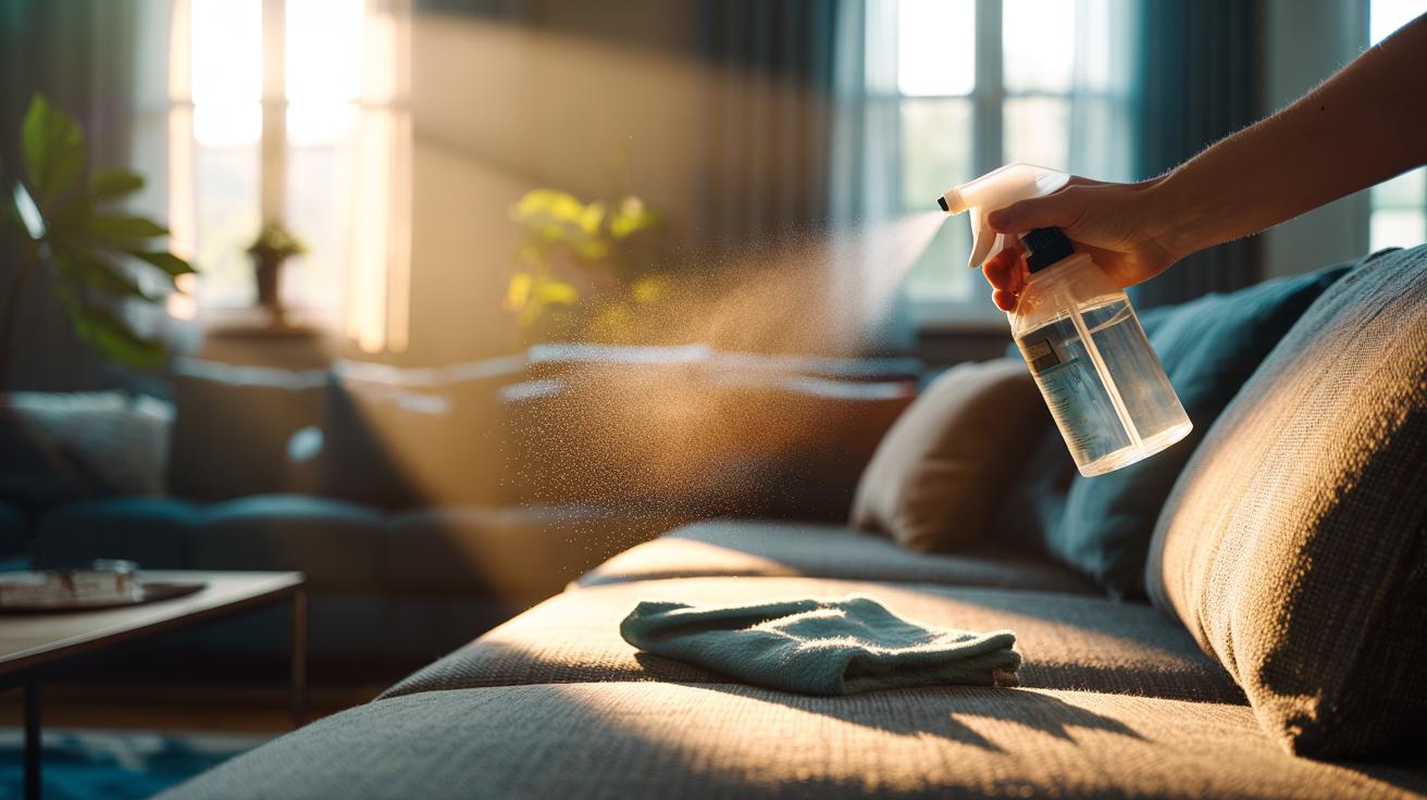 The fabric softener spray freshens sofas: how diluted solution removes stale smells