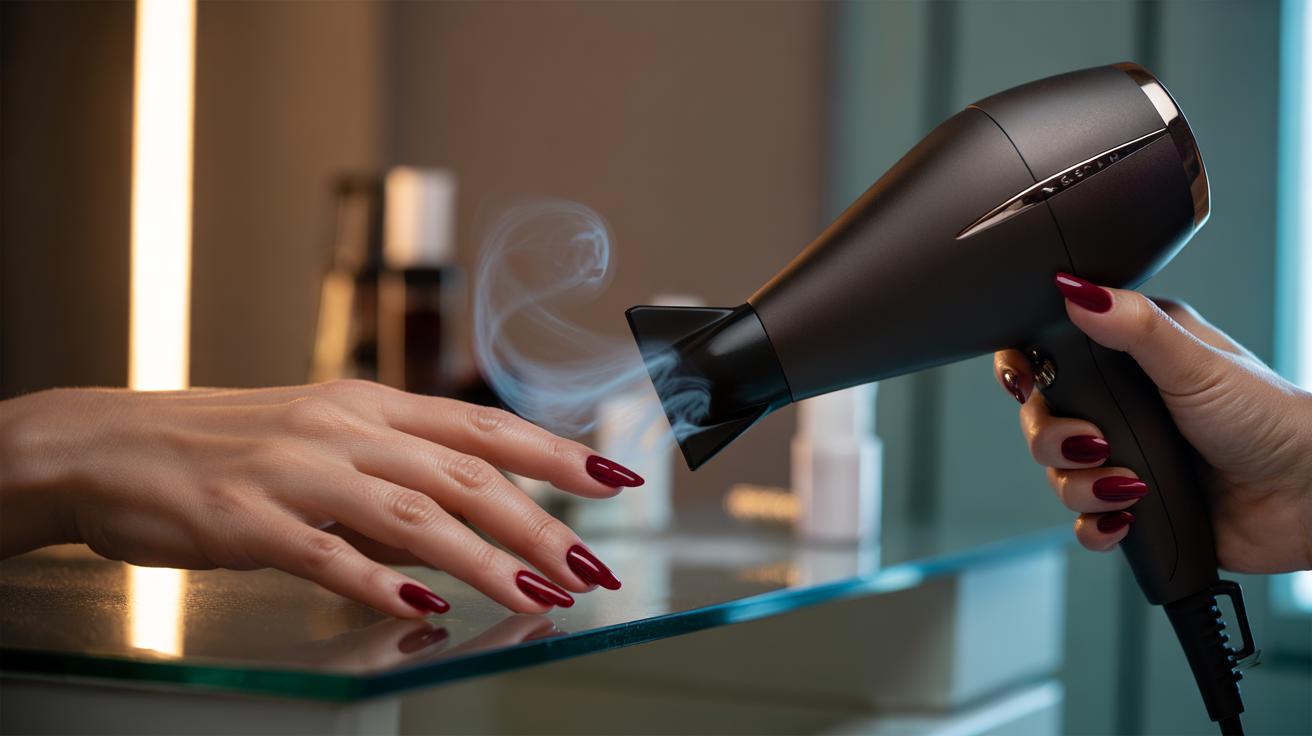 The hairdryer trick that dries nail polish fast : how warm air sets colour