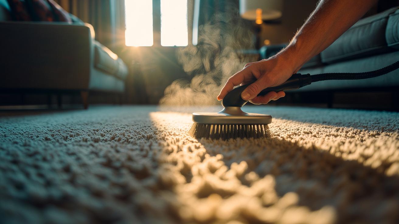 The hot-brush sweep that restores carpet texture: how warmth loosens flattened fibres