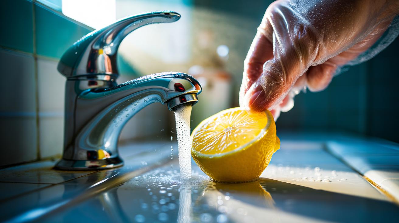 The lemon-and-salt scrub brightens taps: how citric acid melts limescale instantly