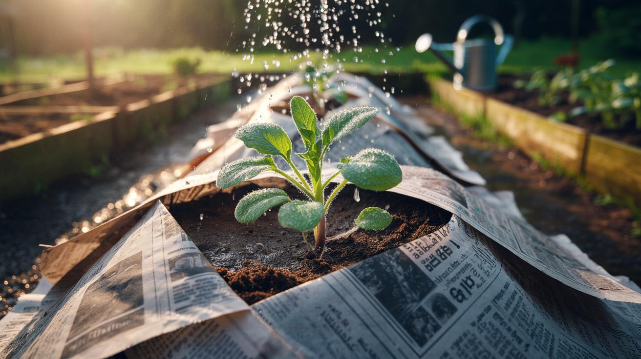 The newspaper mulch prevents soil splashback: how it keeps seedlings disease-free
