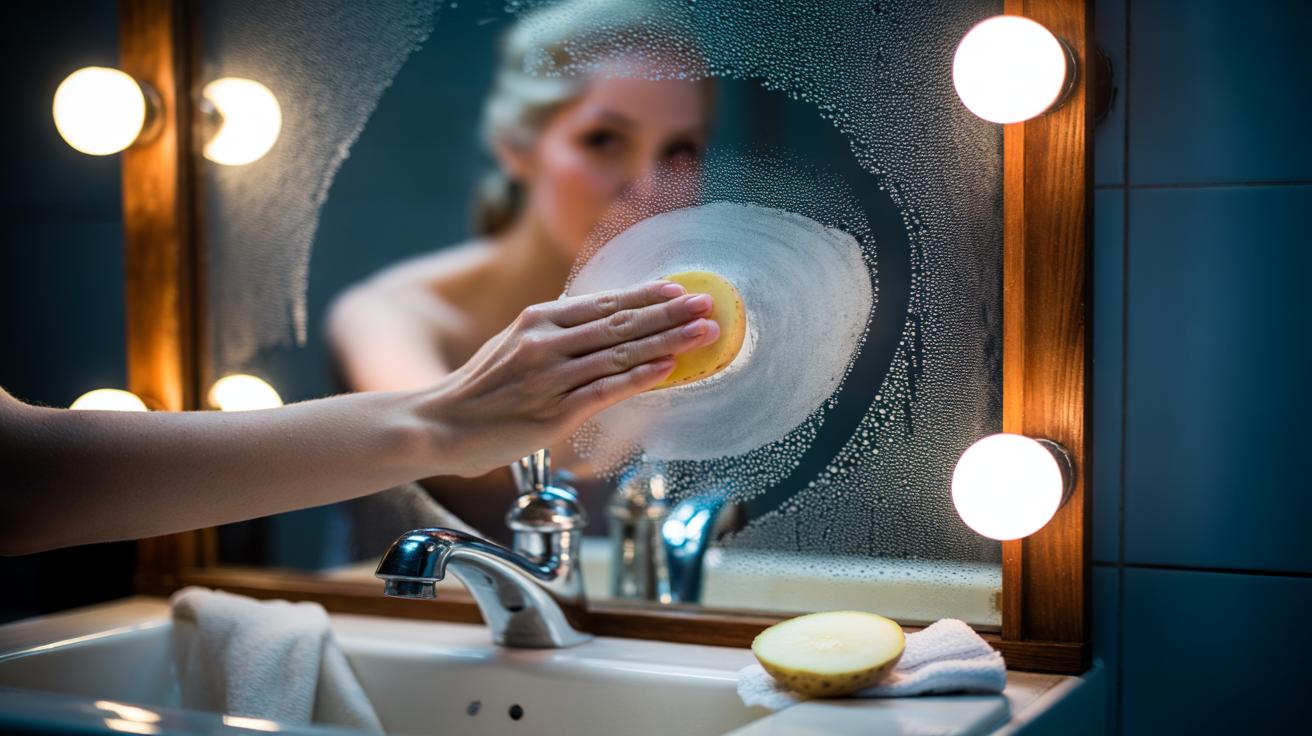 The potato-slice method that cleans mirrors: how natural starch repels fog and smudges