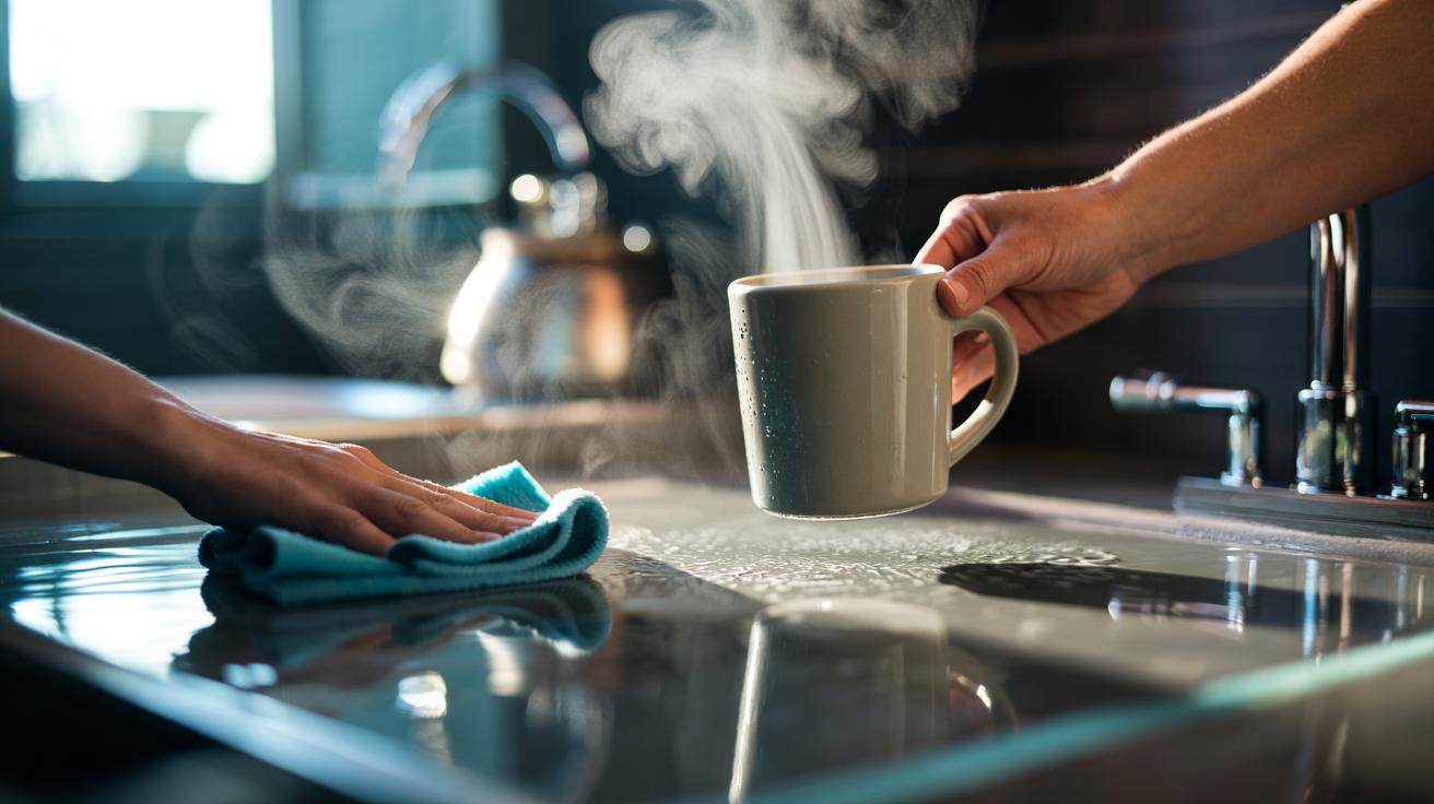 The steam-cup trick that fog-cleans bathroom mirrors: how vapour loosens residue for easy wiping