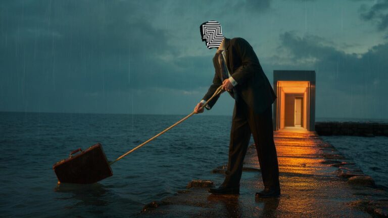 Illustration of the sunk-cost trap that keeps you stuck and why your brain hates abandoning effort