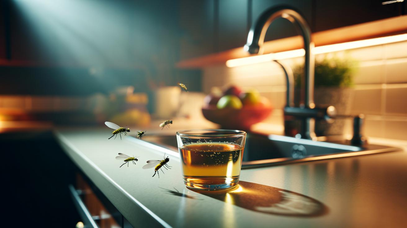 The vinegar + dish soap trap that kills fruit flies dead : how the mix drowns them overnight