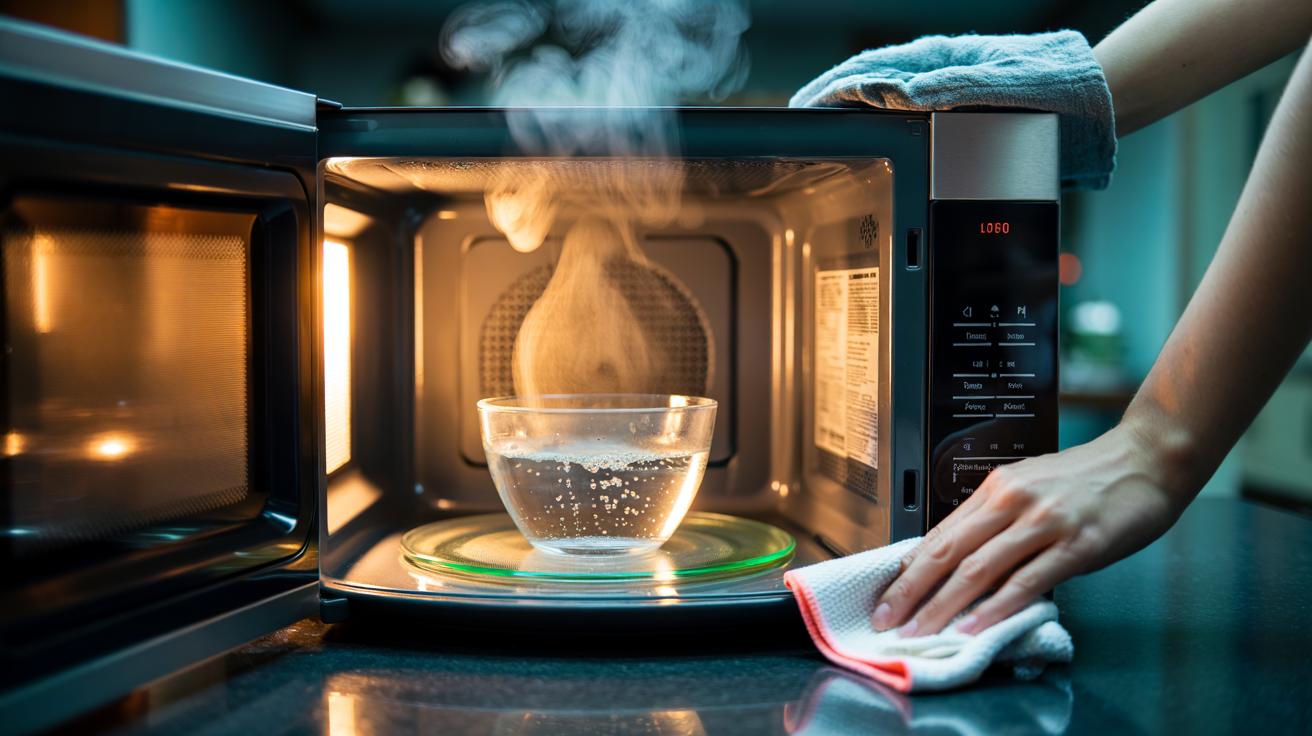 The vinegar steam trick that cleans microwaves effortlessly : how heated vapor lifts splatters in seconds