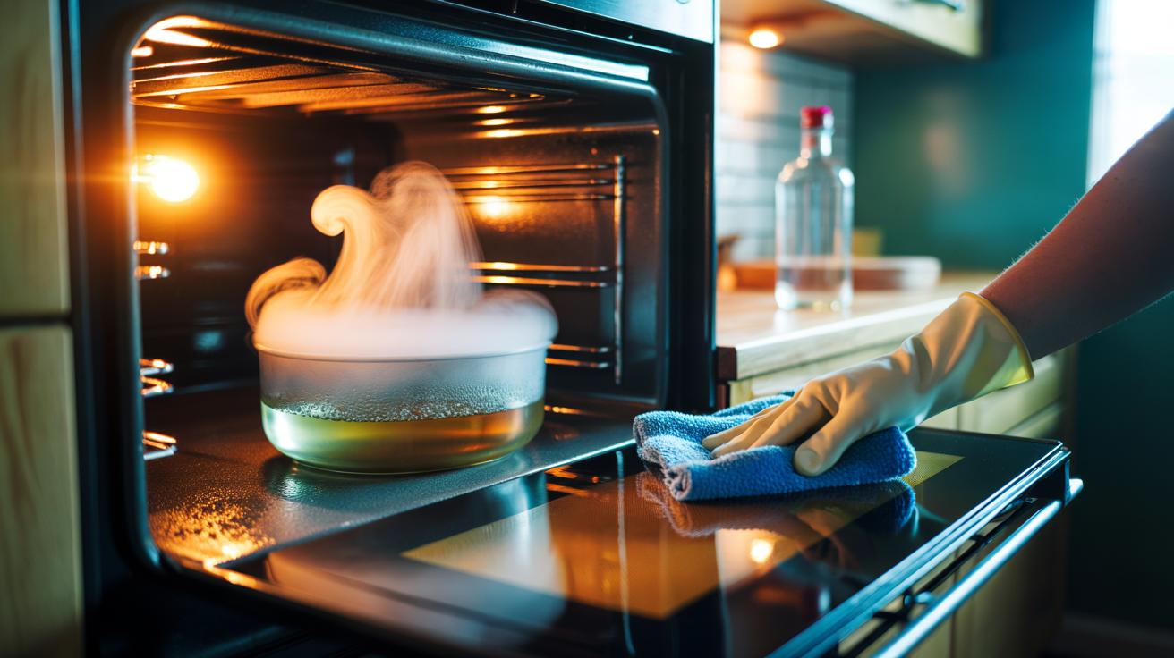 The vinegar steam trick that cleans ovens in minutes : how heat softens burnt grease instantly