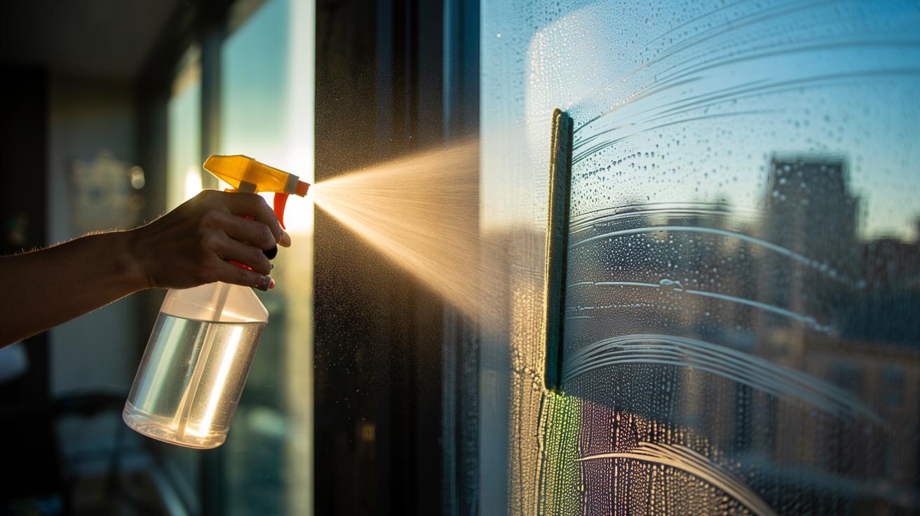 The vinegar-window rinse prevents streaks: how acidity dissolves cloudy residue