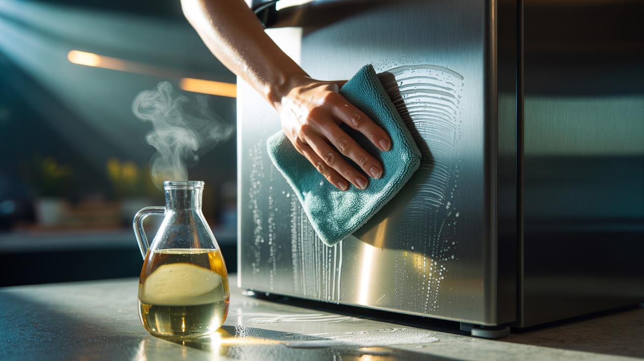 The warm-vinegar polish that shines stainless steel: how heated acid removes streaks gently