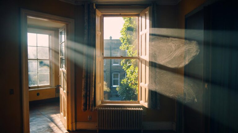 Illustration of opening windows for ten minutes a day to improve indoor air quality