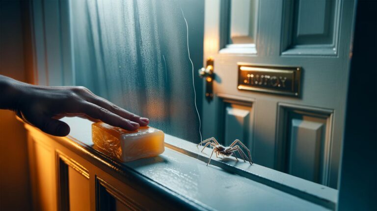 Illustration of the £1 bar of soap trick used to keep spiders out of the house during winter