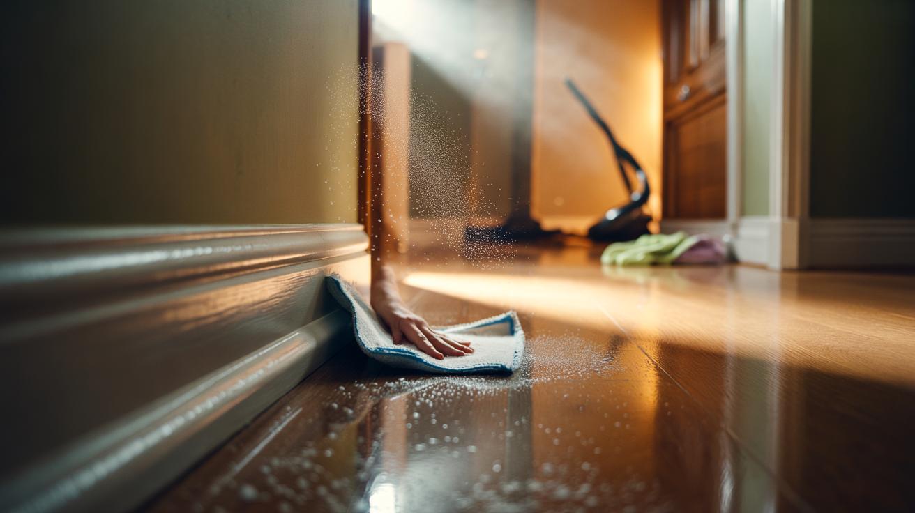 The dryer sheet on skirting boards that repels dust weeks : how static keeps surfaces clean