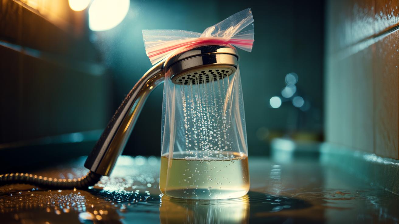 The vinegar + cling film wrap that descales shower heads overnight : how acid works while you sleep